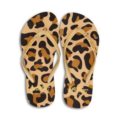 BeachyFeet Damen Flip Flops - Leopardo