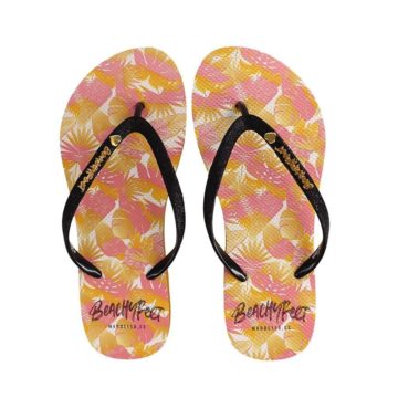 BeachyFeet Damen Flip Flops - Rosa Tropical