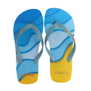 BeachyFeet Herren Flip Flops - Waverider Azul Amarillo