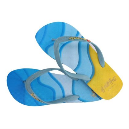 BeachyFeet Herren Flip Flops - Waverider Azul Amarillo