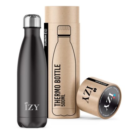 IZY Bottles Thermos-Trinkflasche, Schwarz, 500ml